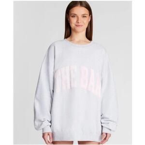 THE BAR Varsity Sweatshirt Gray/ Pink L/S Size XL